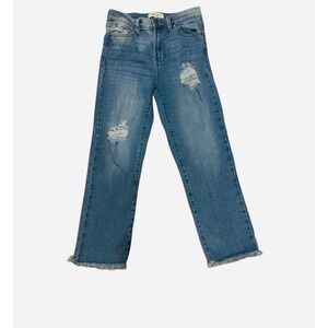 2/$15 🛑 Rachel Rachel Roy Distressed Frayed Hem Jeans Size 6/28 Light Wash Denim